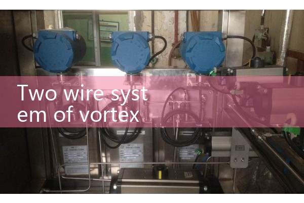 Two wire system of vortex flowmeter